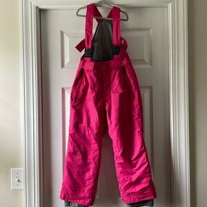 Girl 5/6 Bright Pink Ski Bibs